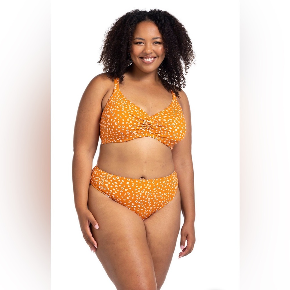 Orange and White Polka Dot Bikini Swimwear, NWT